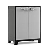 Keter Titan Kunststoffschrank, niedrig, grau, 80 x 44 x 100 cm, inkl. 2...