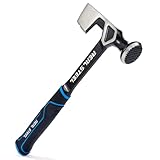 REAL STEEL Ultra Onepiece Stahl-Trockenbauhammer mit gefräster Oberfläche, 400...