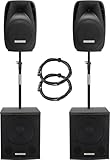 Pronomic 215S-212A Aktive PA-Anlage - aktives PA-Set mit 2X 15-Subwoofer und 2X...