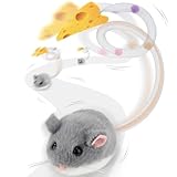 Migipaws Interaktives Katzenspielzeug, elektrisch rollende Migimaus mit...