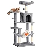 Feandrea Kratzbaum, 143 cm hoch, Katzenbaum, mehrstöckiges Katzenhaus, mit 4...
