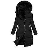 Generisch Winterjacke Damen Wintermantel mit Kapuze Reißverschluss Baumwolle...