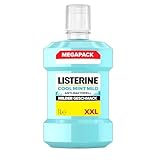 LISTERINE Cool Mint Mild 1000ml, antibakterielle Mundspülung ohne Alkohol mit...