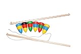 Holzspielzeug Kreisel mit Peitsche Länge Peitsche 45 NEU Holzspiel Geduldsspiel...