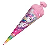 ROTH 10278785 Schultüte Einhornportrait 70 cm groß, runde Zuckertüte mit...