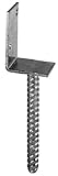 Connex Pfostenträger L-Form - 80 x 60 x 100 x 200 mm - Ø 16 mm - chromfarbig -...
