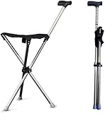 Klappbarer Gehstock für Senioren Aid Stativ Krückenstuhl mit Sitz Gehstock mit...