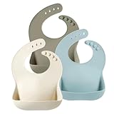 PandaEar 3 Silikon Lätzchen Set für Babys & Kleinkinder, BPA-freie...