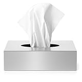 com-four® Kosmetiktücherbox aus Edelstahl - Taschentuchbox zur Wandmontage...