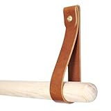 Set aus 2 Gardinenstangenauflagen aus echtem Leder – Gardinenhalter mit...