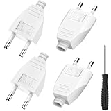 Eurostecker, 4 Stücke Flachstecker, Eurostecker Flach, Stromstecker (250V,...