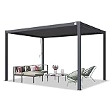 TOOLPORT PRIMEYARD Pergola 3x4 m Aluminium-Pfosten mit Lamellendach aus Stahl...