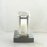 designgrab Grablampe Venezia Edelstahl mit Granitsockel naturgrau 13×13×24 cm...