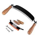 SWAWIS 200mm Zugmesser für Holz, Gebogen, Rindenschäler mit Ergonomischen...