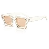XITUADDA Retro Rechteckige Sonnenbrille für Damen Herren Trendige Quadratische...