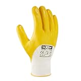 texxor 12 Stück Polyester-Strickhandschuhe 2358, Nitril beschichtet, Packung,...