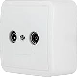 REV Standard, Antennendose Aufputz/Unterputz (TV/RF) mit Abdeckung, weiß