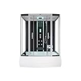 Home Deluxe - Dampfdusche DIAMOND, Schwarz, Maße: 170 x 90 x 220 cm - inkl....