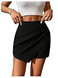 GORGLITTER Damen Hosenrock Kurze Hose Shorts Asymmetrisch Skorts Casual Rock...