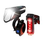 FISCHER Fahrrad LED-Akku Beleuchtungs-Set Twin Stop 100 Lux mit Fernlicht, mit...