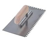 Aqbau® Zahnglättekelle 6x6 mm mit Holzgriff Glättekelle gezahnt Zahnkelle...