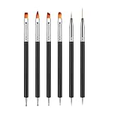 YPYMOD 6 Stück Doppel-Ende Nagel Pinsel, Nageldesign Pinsel, Doppel-Ende Nail...