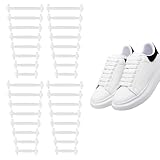 EHDWXVZM 32 Teile Weißer Silikon -Schnürsenkel, Kreative Elastische...