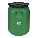F & R Regentonne mit Deckel 60 Liter aus HDPE I Futtertonne Pferd I Wassertank...