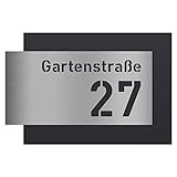 AlbersDesign individuelle Edelstahl-Hausnummer mit Straße - zweiteilig mit...