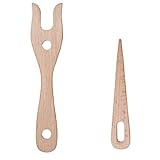 2 Stück Strickgabel, Holzschnur Strickgabel, Handgefertigte Strickgabel für...