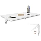 KDR Wandklapptisch 80x40 cm Weiß – Klappbarer Tisch zur Wandmontage – als...