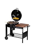 Tarrington House Holzkohlegrill Calgary mit Rollen, Stahl/Eukalyptusholz,...