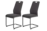 Hela Tische, 2er Set Esszimmerstuhl, Schwingstuhl CHRISTINA, Microfaser...