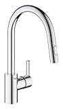 GROHE Feel, Küchenarmatur 2 Strahlarten (Wasserhahn Küche mit ausziehbarer...