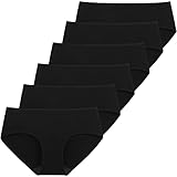 INNERSY Unterhosen Damen Schwarz Stretch Baumwolle Hipster Unterwäsche 6er Pack...