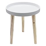 Spetebo Deko Holz Tisch 36x30 cm - weiß - Kleiner Beistelltisch Couchtisch...