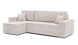 GREKPOL Ecksofa Paris Cord Stoff Poso Couch Sofa mit Schlaffunktion und...