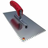 Zahnkelle 4mm, Zahnglättekelle mit Softgriff, rostfreie edelstahl gezahnte...