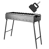 Mangal Klappbar Holzkohlegrill für 12 Spieße 2 mm Stahl 80x33 cm Schaschlik...