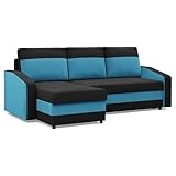 Mebligo - Ecksofa mit Schlaffunktion und Bettkasten Orion, Eckcouch Universelle...