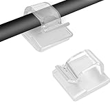 Dazkzooy 60 Stück Kabelhalter - Transparente Outdoor Kabel Clips Selbstklebend...