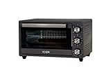 ICQN Minibackofen 20L, Pizza-Backofen, Ober-/Unterhitze mit Umluft-Funktion, 5...