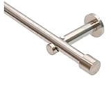Garduna Gardinenstange Ø 16mm 'Cap', 1-lauf, edelstahl-optik (ohne Ringe)...