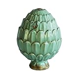 Manufaktur Lichtbogen Zapfen aus Keramik türkis 20 cm hoch Rosenkugel für Stab...