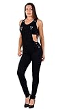 ESRA Damen Jeans Latzhose Skinny Latzjeans Overall Jeans-Latzhose mit Träger...