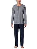 Schiesser Herren Schlafanzug Lang Mit Knopfleiste - Nightwear Pyjamaset,...