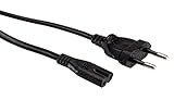 VALUE Netzkabel Euro-Flachstecker auf C7, 2polig, schwarz, 1 m