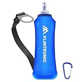 flintronic TPU Faltbarer Trinkflaschen, 500ml Soft Flask mit Handschlaufe und...