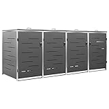 Willood Mülltonnenbox für 240L Edelstahl/Verzinkt Müllbox mit...
