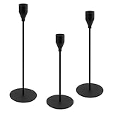 UKOFEW Kerzenständer Schwarz,3 Stück Metall Kerzenhalter,33/28/23cm Hochzeit...